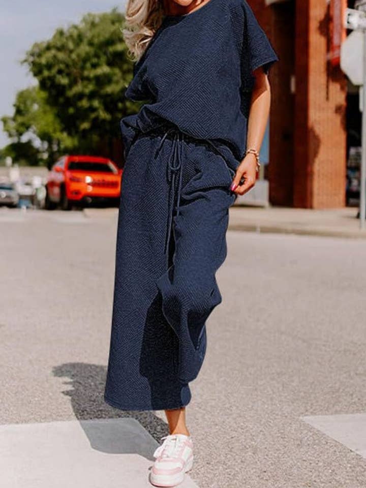 safistyle - Wholesale Lounge Set - Women's - Relaxed Two-Piece Drawstring Pants Set4