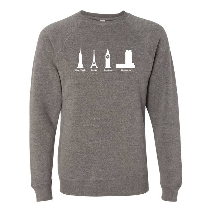Bismarck Skyscraper North Dakota Crewneck Sweatshirt for wholesale by Wheatheadz