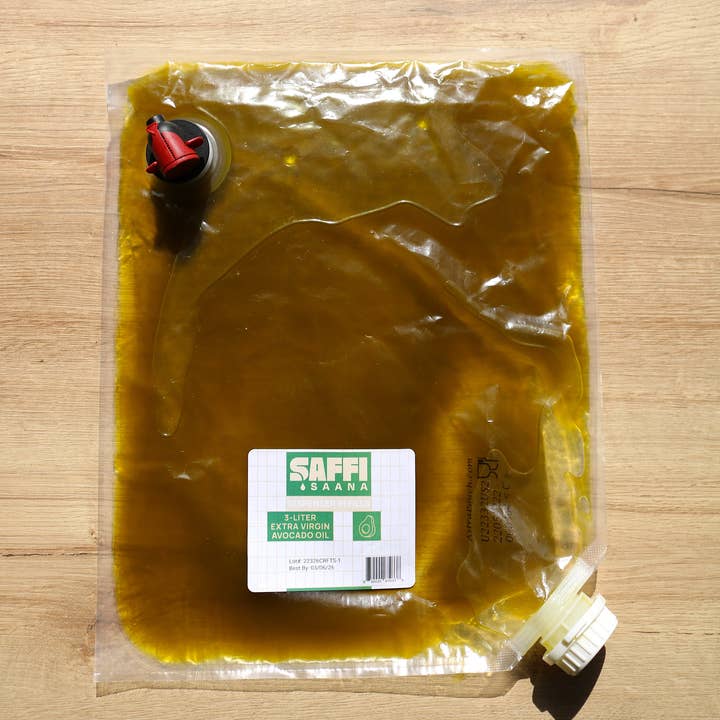 Saffi Saana - Wholesale Cooking Oil - BACKORDERED: 3L Bulk Refill Bag - Extra Virgin Avocado Oil