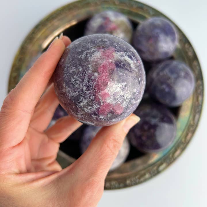 Terra Dawn Minerals - Wholesale Spiritual Stone/Crystal - Lepidolite Unicorn Stone Spheres