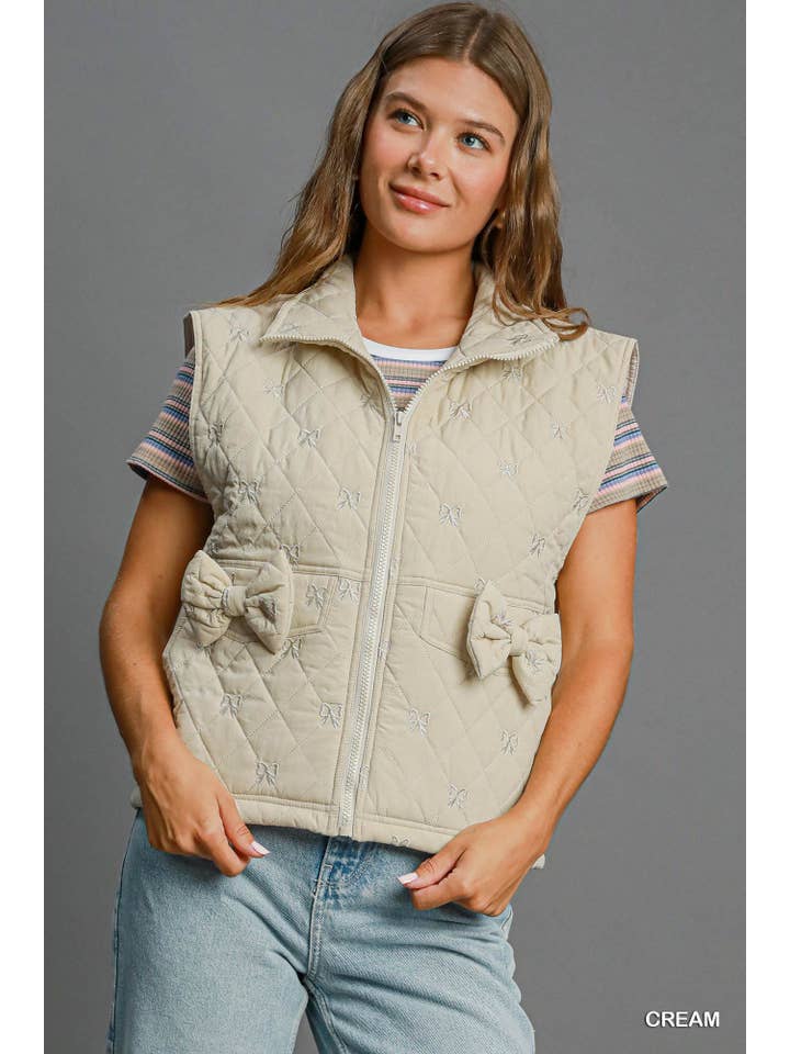 Vanilla Monkey - Vente Veste sans manches – femme - Gilet matelassé sans manches avec détails en forme de nœud5