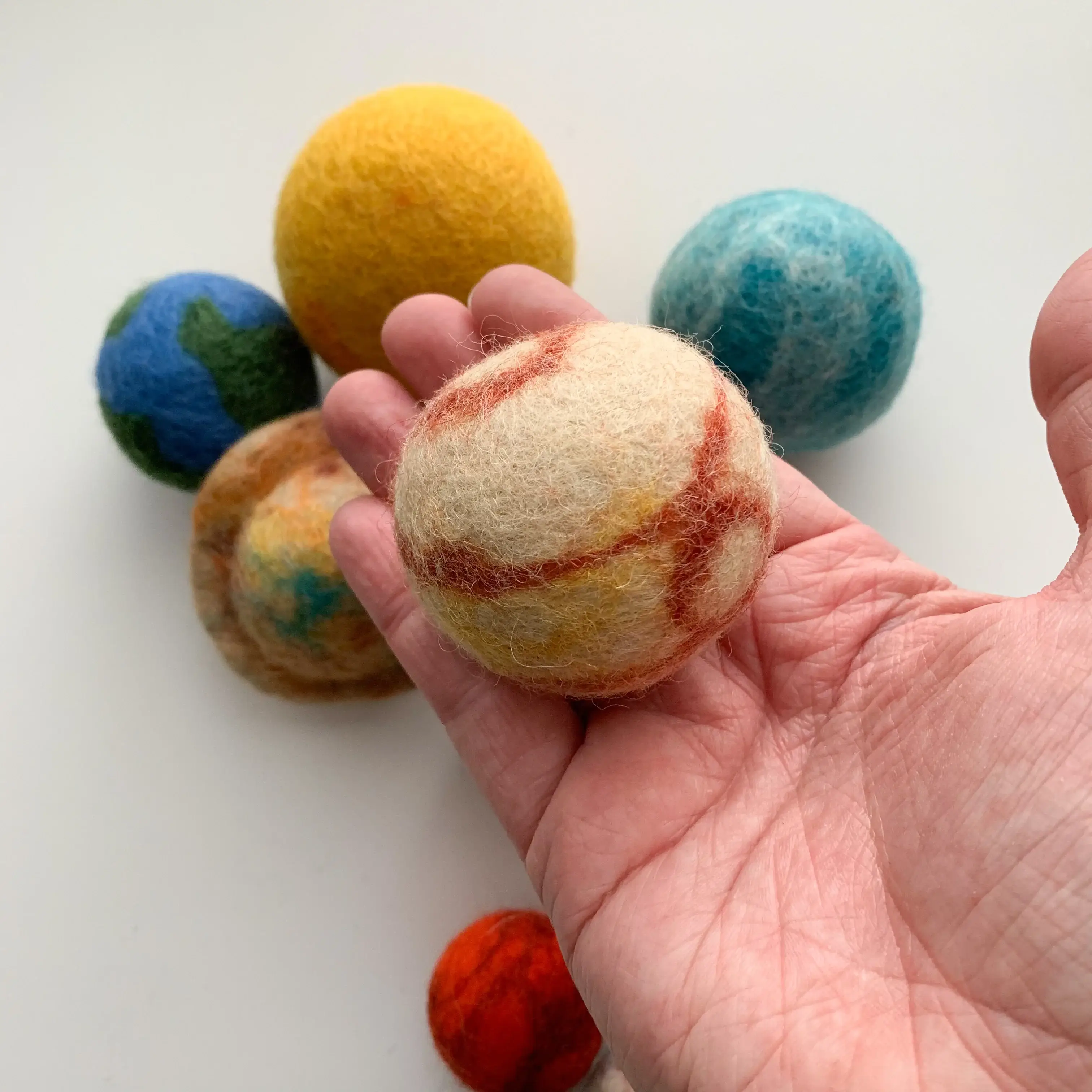 Sewing Seeds Play – wholesale Toy set – Kids – Felt Planet Set Of Ten - With Drawstring Storage Bag4