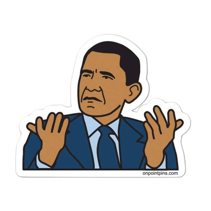 On Point Pins – wholesale Klistermärke – Ordförande Barack Obama WTF Meme Die Cut Vinyl klistermärke0