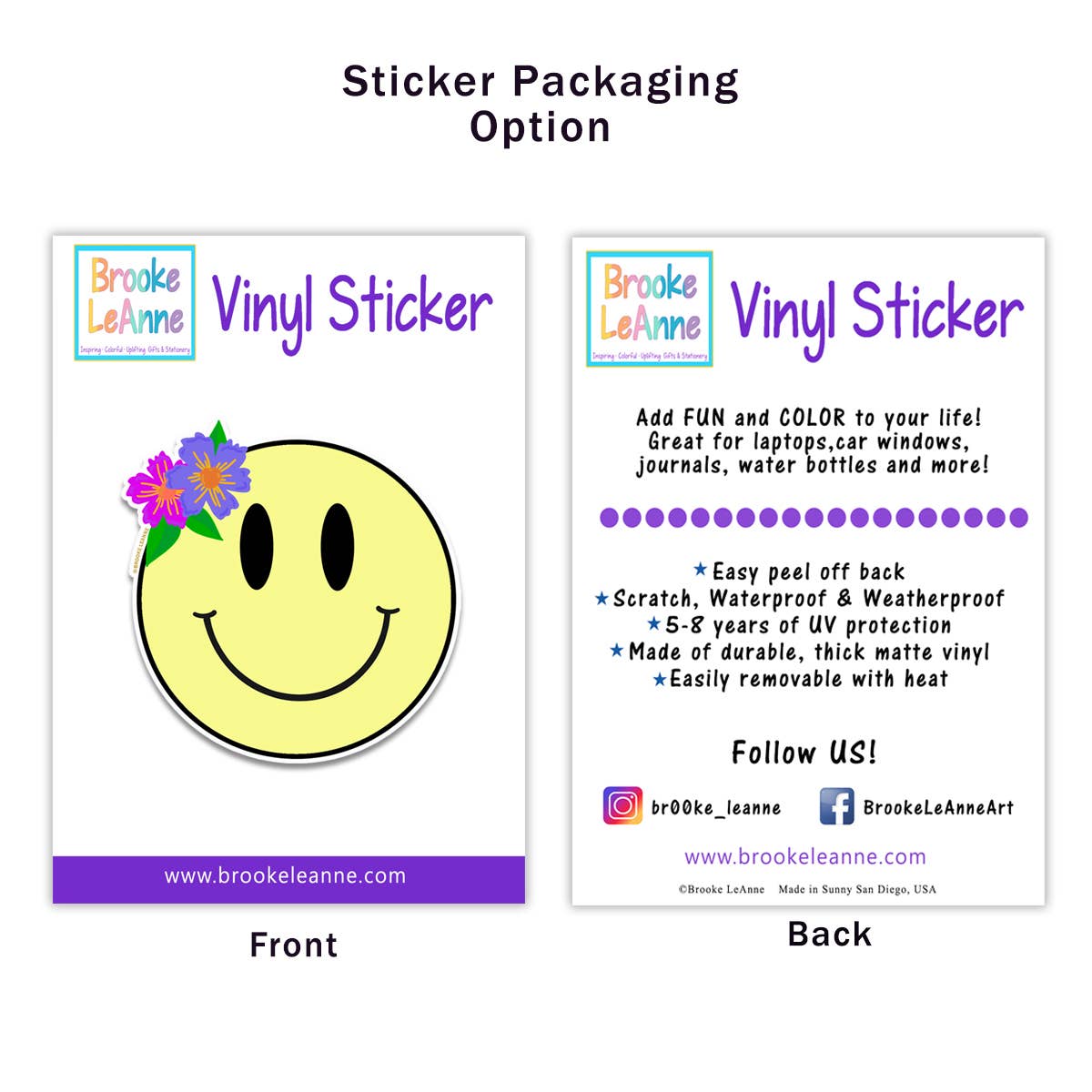 Brooke LeAnne - Wholesale Sticker - Smiley Happy Face Yellow Vinyl Sticker2