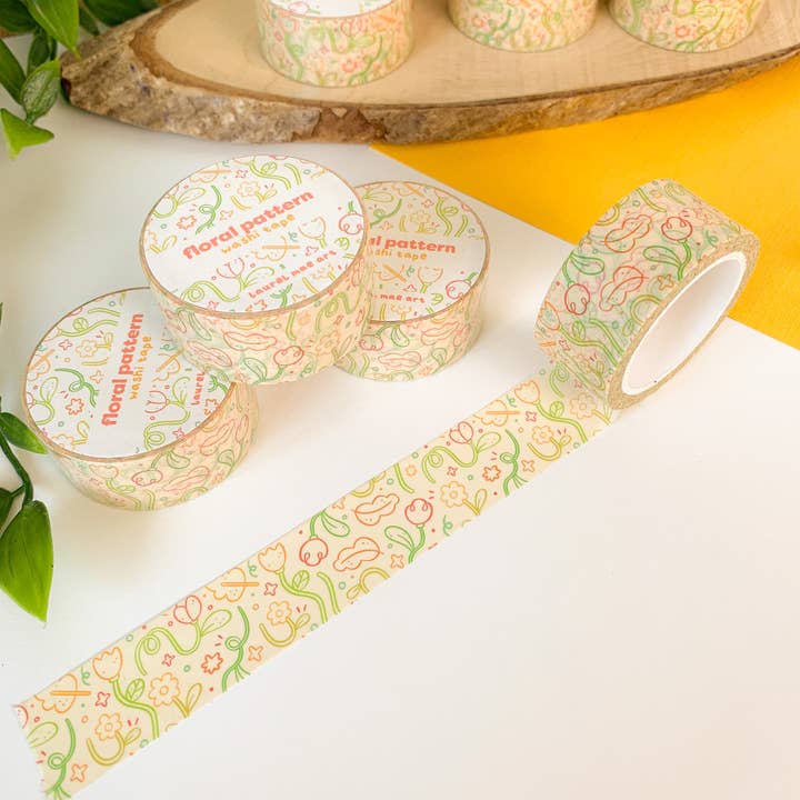 Padrão Floral - Fita Washi Chunky por atacado de Laurel Mae Art