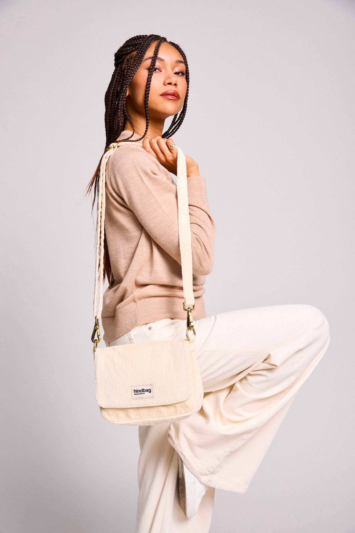 Hindbag – Engroshandel Messenger bag – Kvinder – Margault Velour Beige Taske0