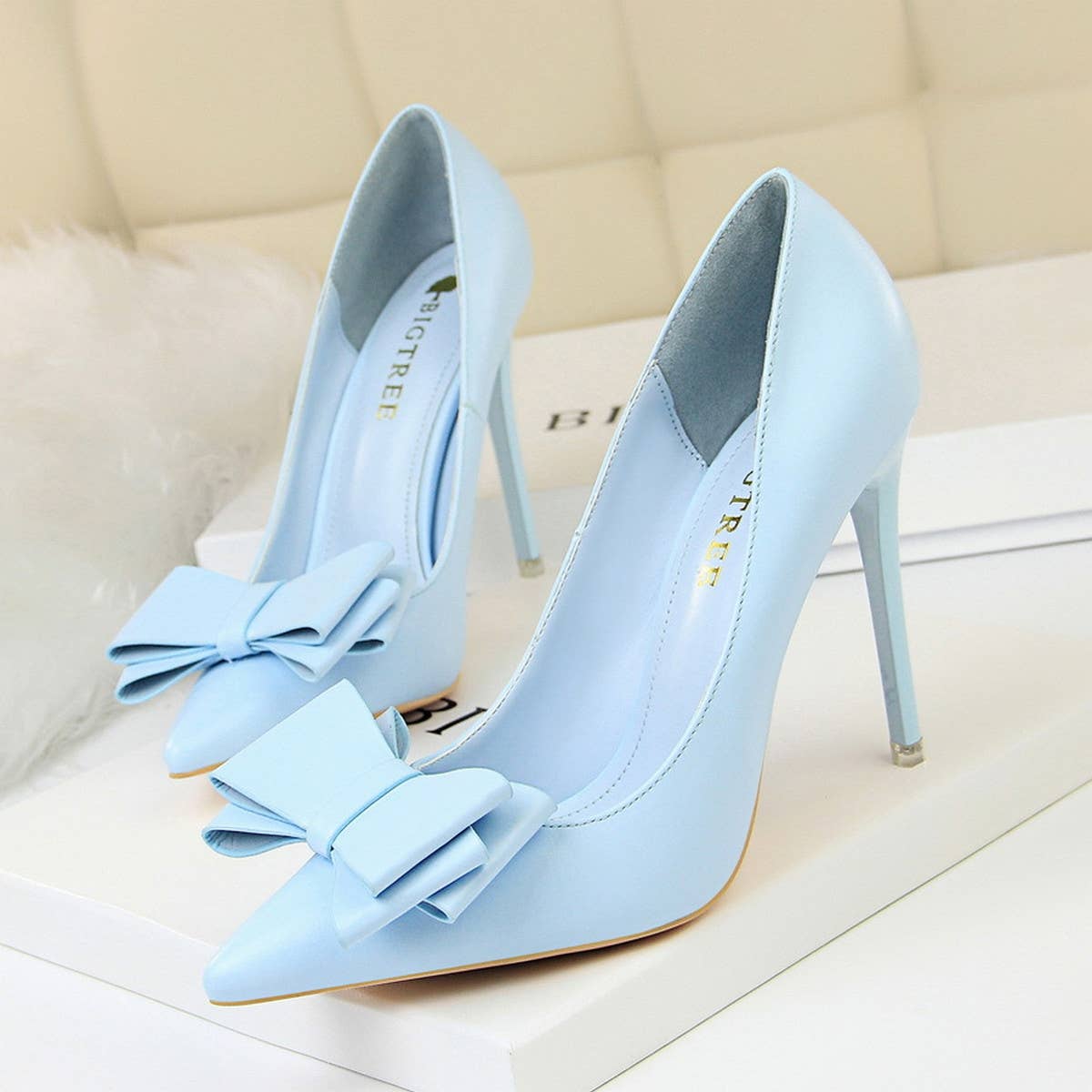 ACCITY - Wholesale High Heels - Women's - SLIM SHALLOW-MOUTH POINTED BOW HIGH HEELS_CWSHH004511