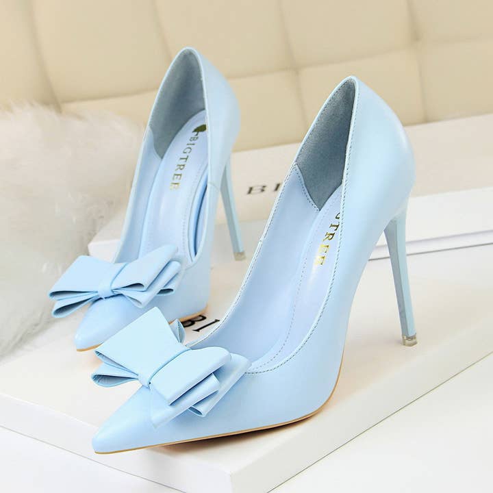 ACCITY - Wholesale High Heels - Women's - SLIM SHALLOW-MOUTH POINTED BOW HIGH HEELS_CWSHH004511