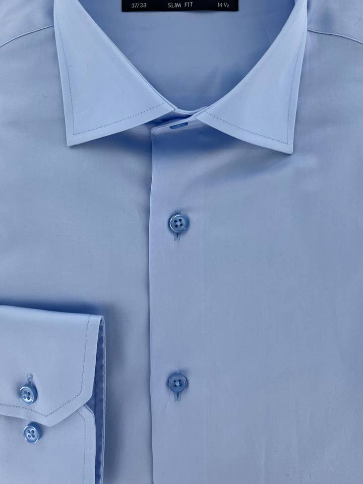 SKY BLUE FITTED SHIRT for wholesale by Cotton Park