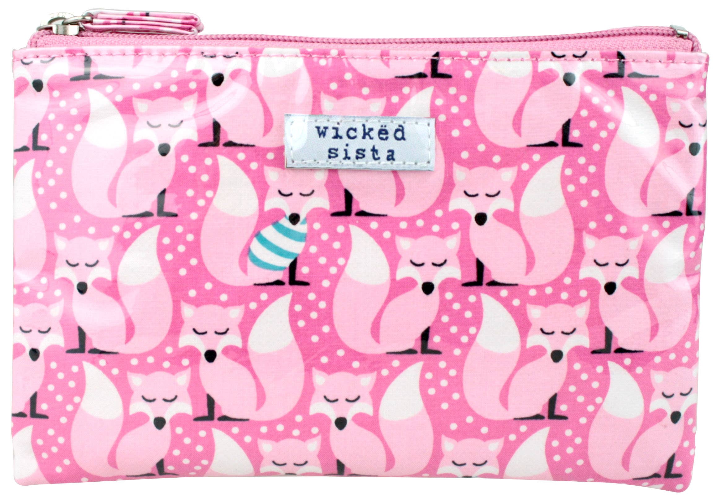 Wicked Sista Bags - Vendita all'ingrosso Borsa per trucchi/cosmetici - Volpe in Top Grande Pochette Piatta0