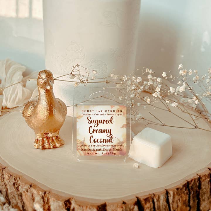 Honey Jar Creations - Wholesale Wax Melt - Sugared Creamy Coconut | Fall-Inspired | Artisan Wax Melts1