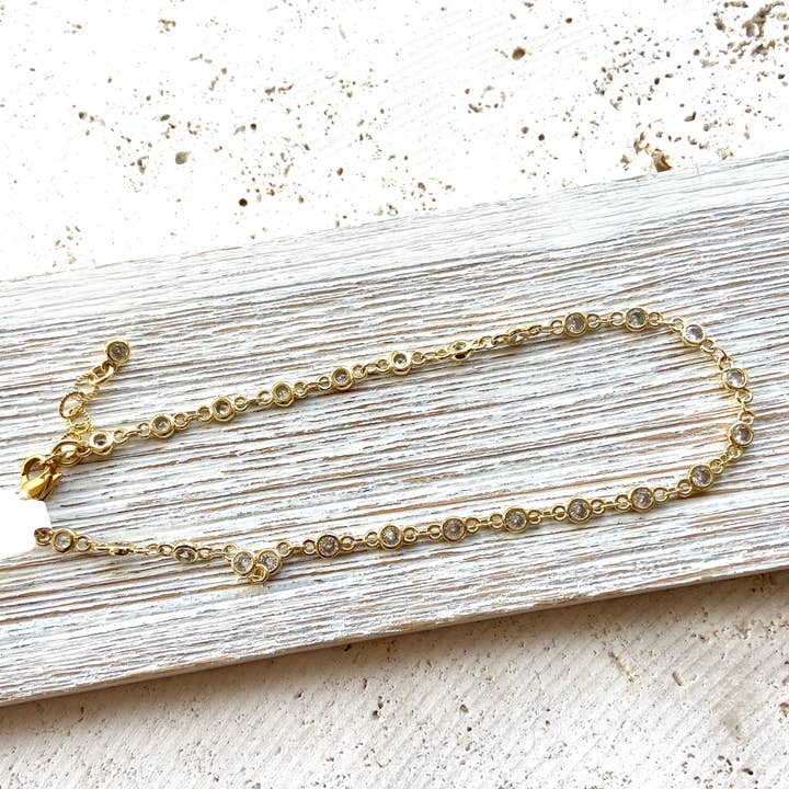 Anklet crystal gold silver for wholesale by VB&CO Designs Handmade Jewelry