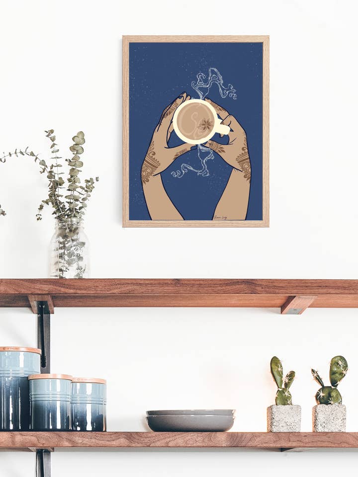 Henna Chai theegiclee print voor wholesale door Sheena lange Illustrations