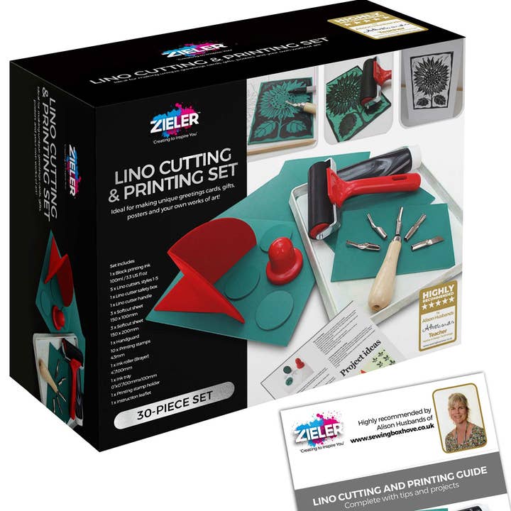 Chartpak, Inc. - Wholesale DIY Craft Kit - Zieler® Complete Lino Cutting & Printing Kit (30 Pcs Set)0