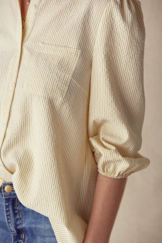 Doe and Rae – Großhandel Hemd mit Button-down-Kragen – Damen – Poet Hemd mit Nadelstreifen - 14037T6