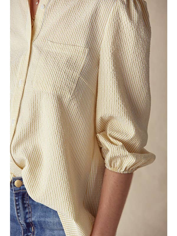 Doe and Rae – Großhandel Hemd mit Button-down-Kragen – Damen – Poet Hemd mit Nadelstreifen - 14037T6