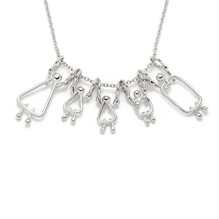 mom, 2 girls, boy and dad necklace for wholesale by Lidia