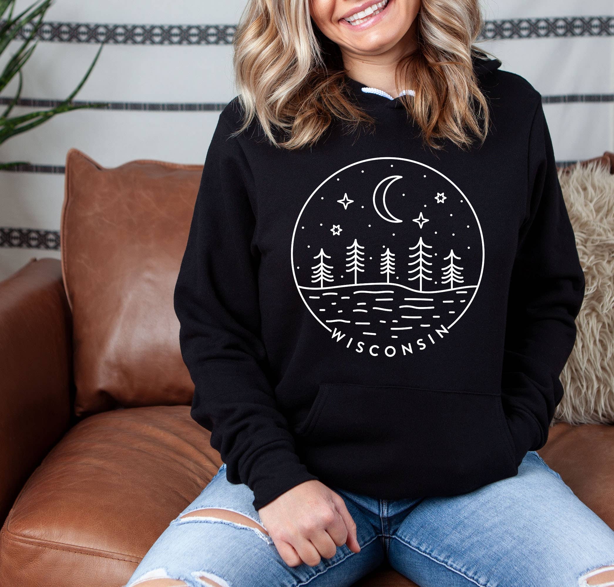 Autumn Rose Co. - Wholesale Graphic Sweatshirt - Women's - Wisconsin Night Sweatshirt, Women's Hooded Sweatshirt0