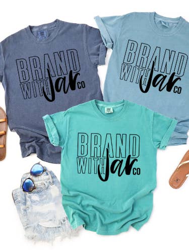 Custom "Your Business Logo" Comfort Color Tee for wholesale by JAR Co
