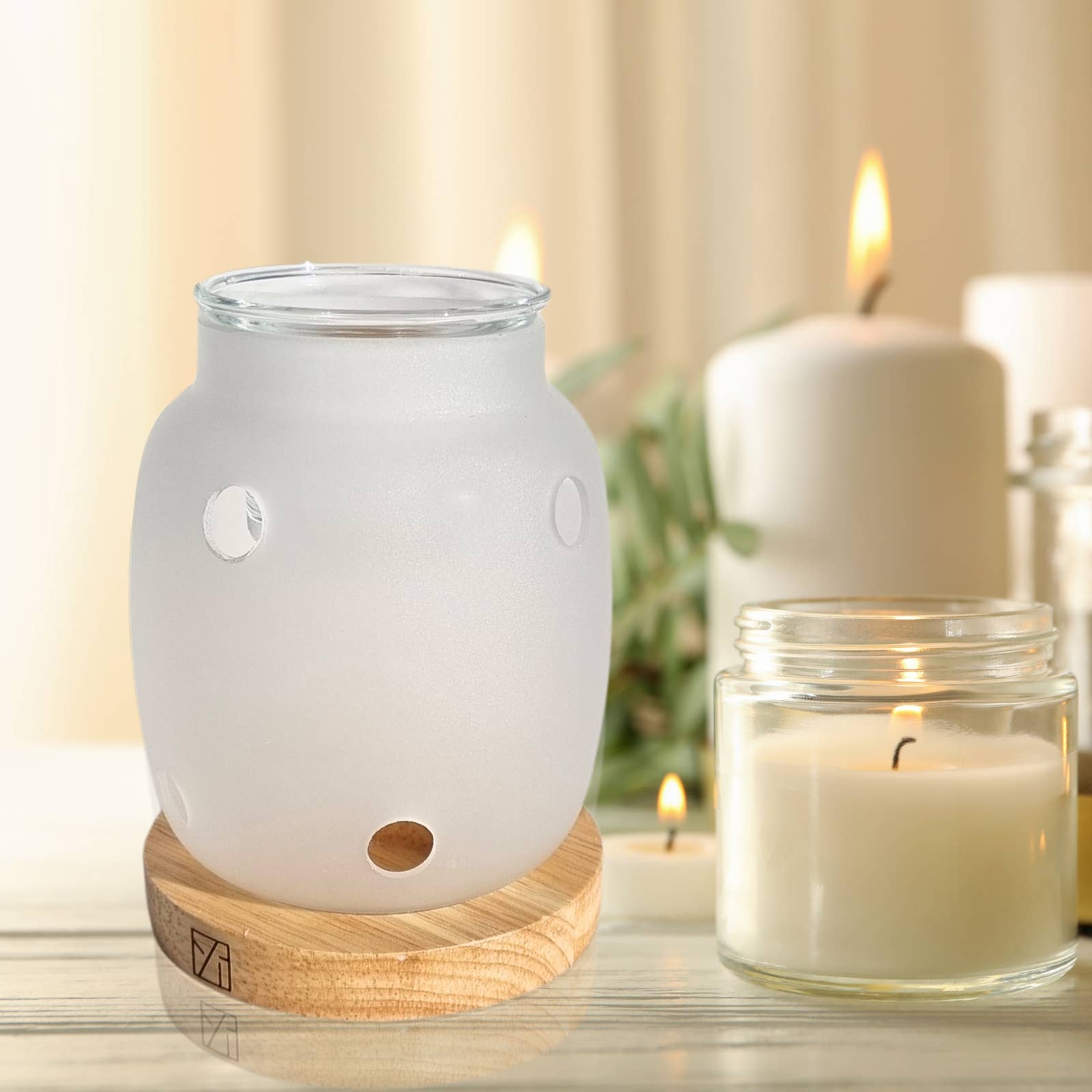 Zen'Arôme - Wholesale Oil Warmer - Scented Wax Burner Inspiration Series Siete - Wood & Glass13