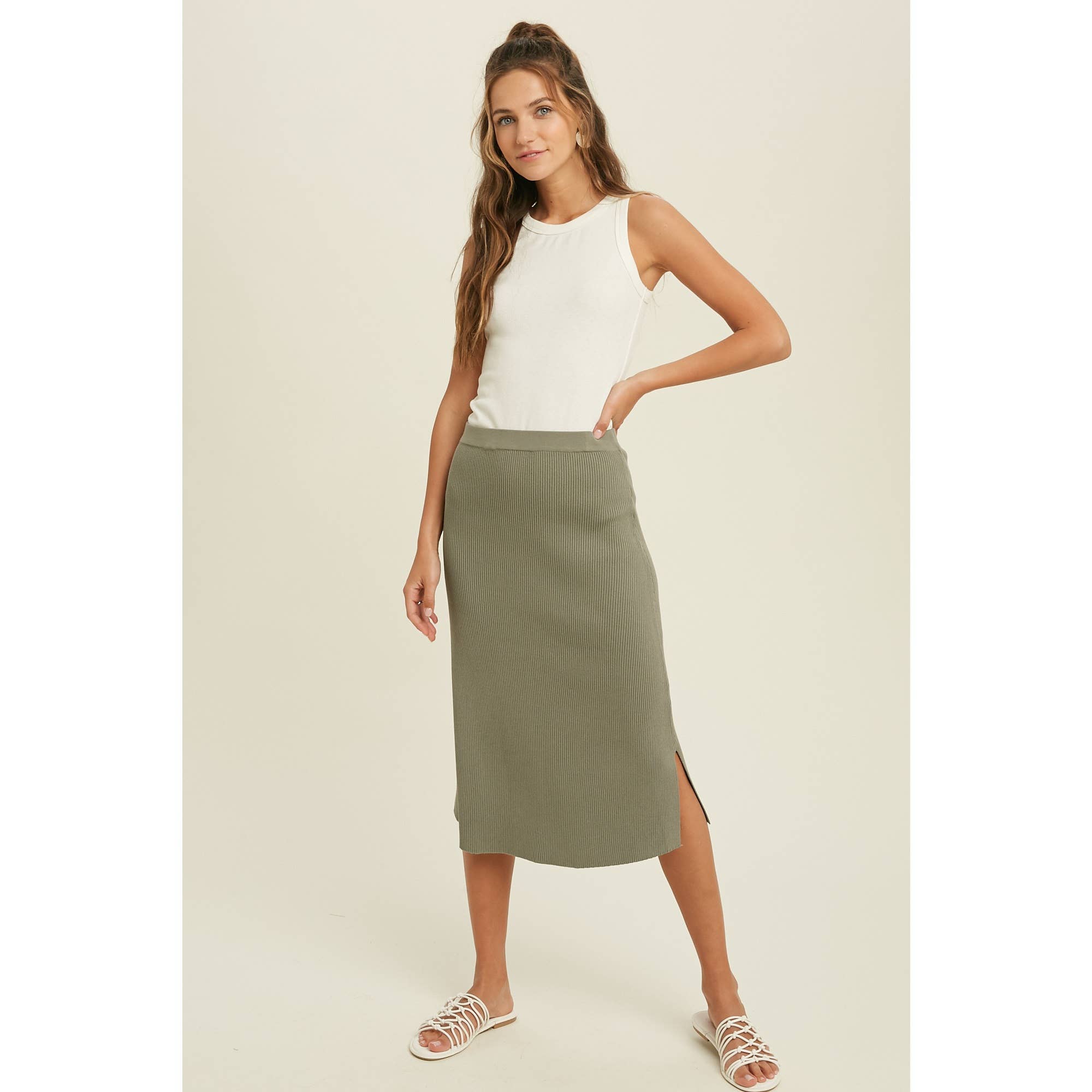 Wishlist Apparel - Wholesale Tank Top - Women's - CREW NECK RIBBED KNIT TANK TOP / WL18-104425