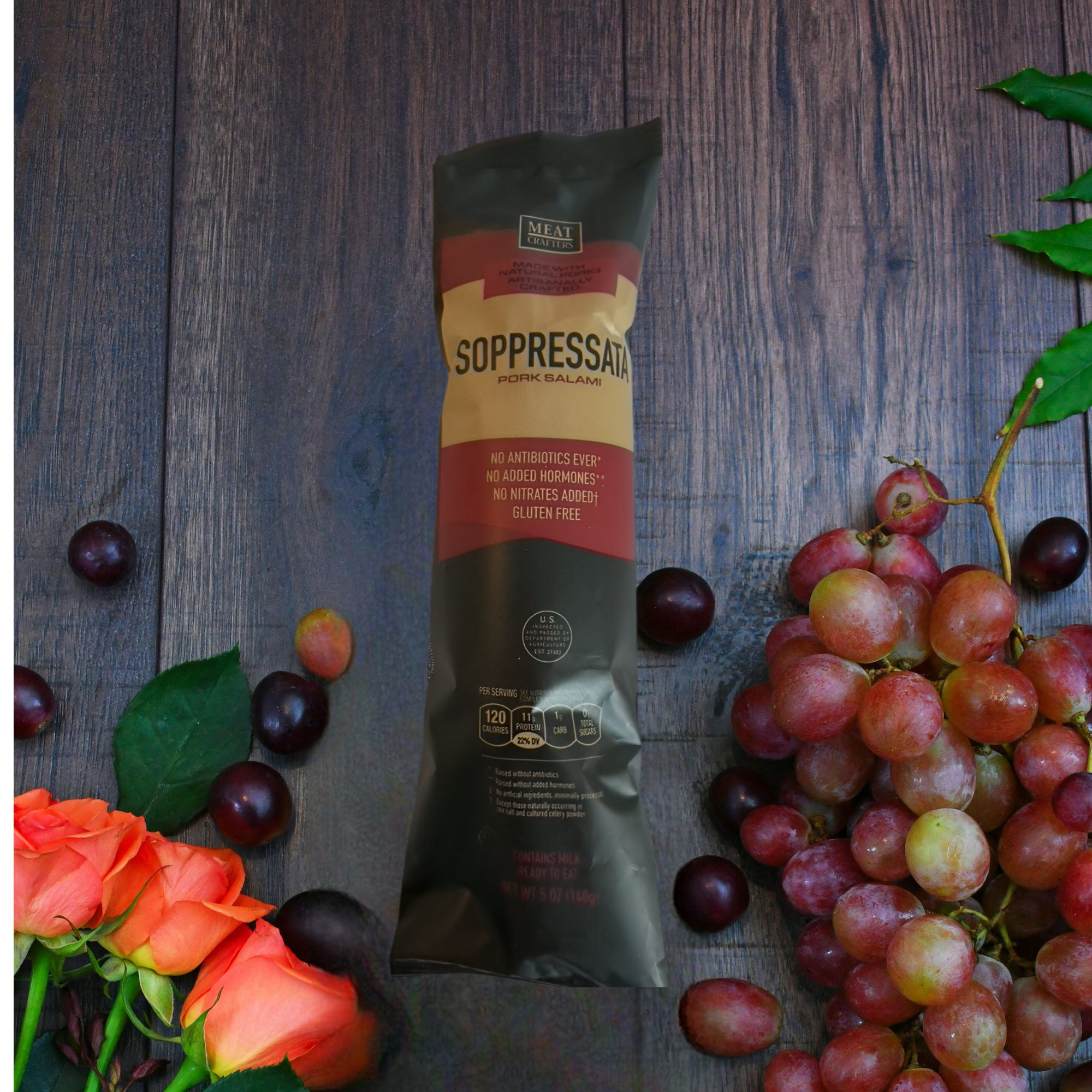 MeatCrafters Inc. - Wholesale Salami - Soppressata Dry-Cured Pork Salami: Spice & Red Wine, Italian1