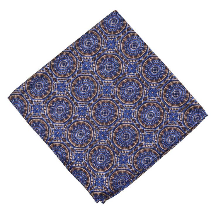Golden Wheel Silk Pocket Square for wholesale by Aristocrats Bows N Ties