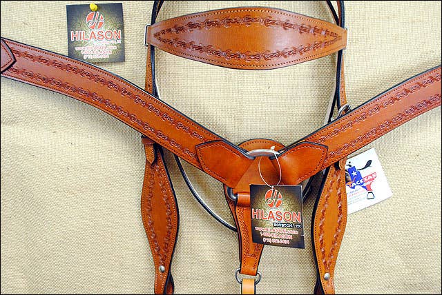HILASON - Wholesale Horseback Riding Gear - HILASON Western Horse Headstall Breast Collar Set Tack Genuine American Leather | For Horses Headstalls10
