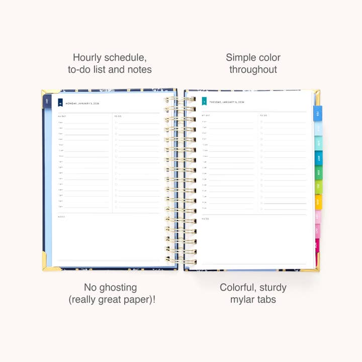 Simplified by Emily Ley – wholesale Planner – 2026 Spiral Daily Simplified Planner - Poppy Posies3