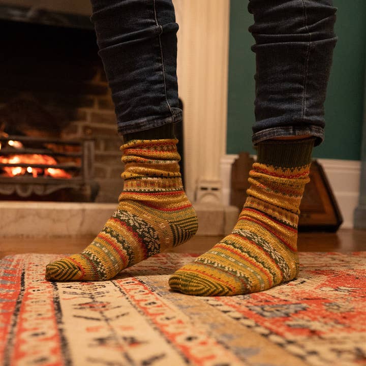 Forever England / Millie Mae – wholesale Socks – Men's – Men's Fairisle Socks Green3