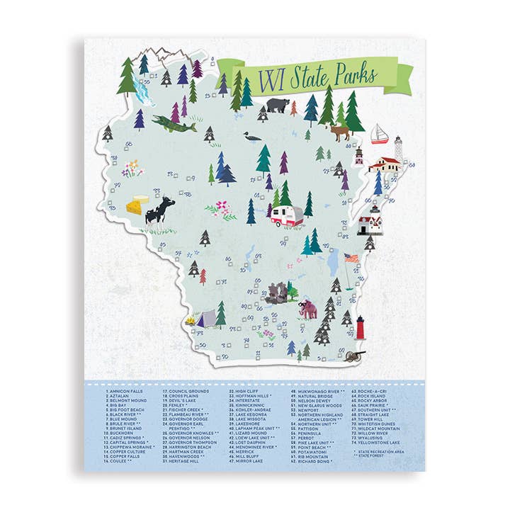 UUPP - Wholesale Map - MAP - STATE PARK MAP - WISCONSIN  | with map pins0