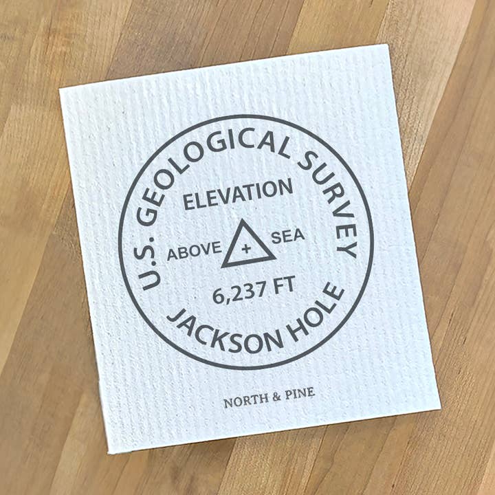 US Geological Society - Custom Swedish Dish Cloth for wholesale by North & Pine