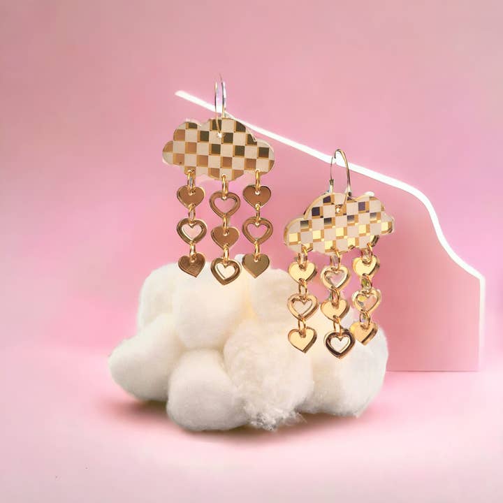 Oorbellen met geruite Cloud voor wholesale door Rosamond Street