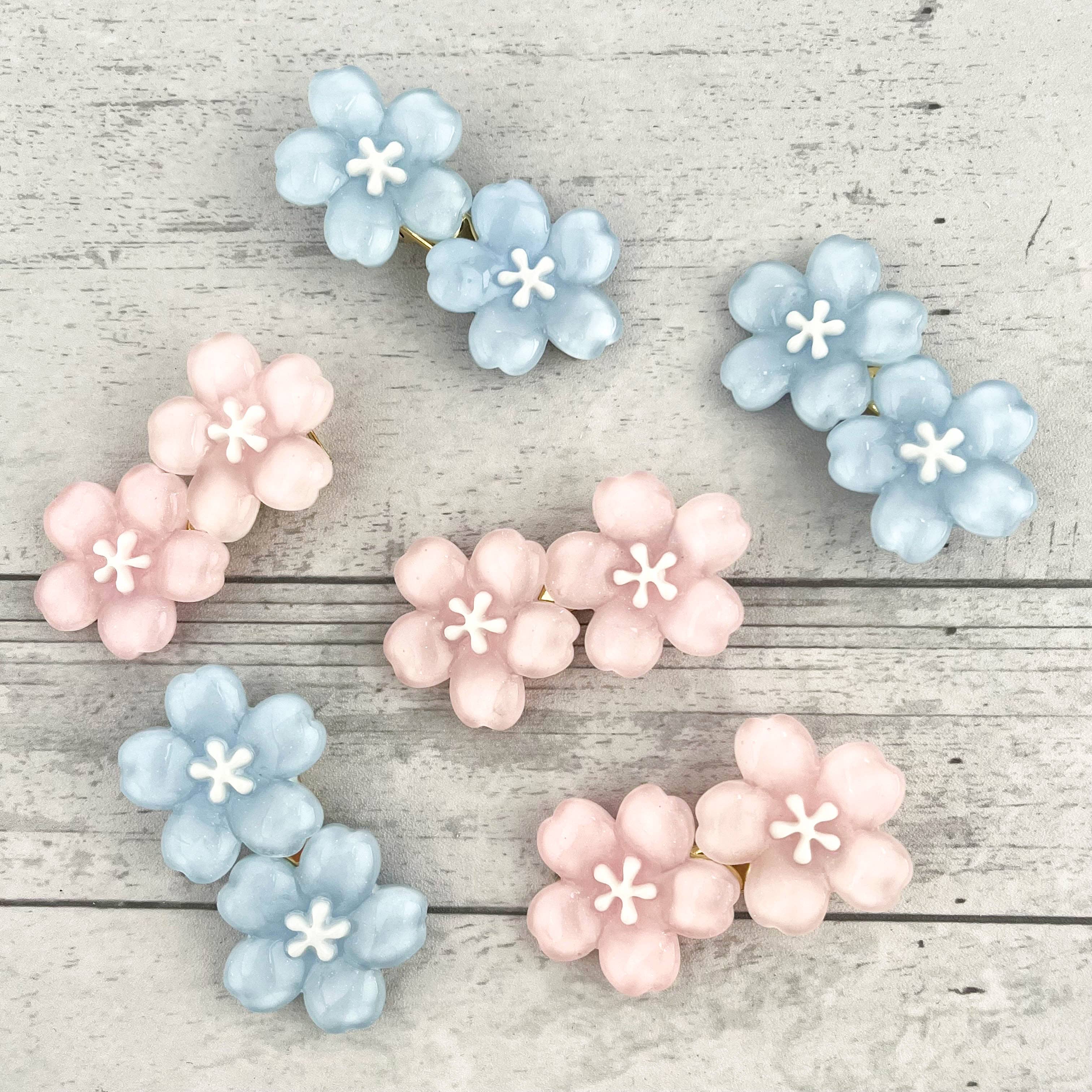 SoapElenGlen – wholesale Hair clip – Child – Cherry Blossom Duckbill Clip, Flower Hair Clip2