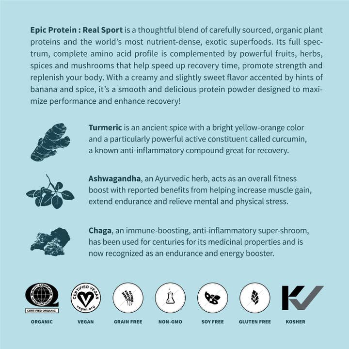 Sprout Living - Wholesale Protein/Superfood Powder - Epic Protein | Organic Plant Protein, Real Sport, 1 LB4