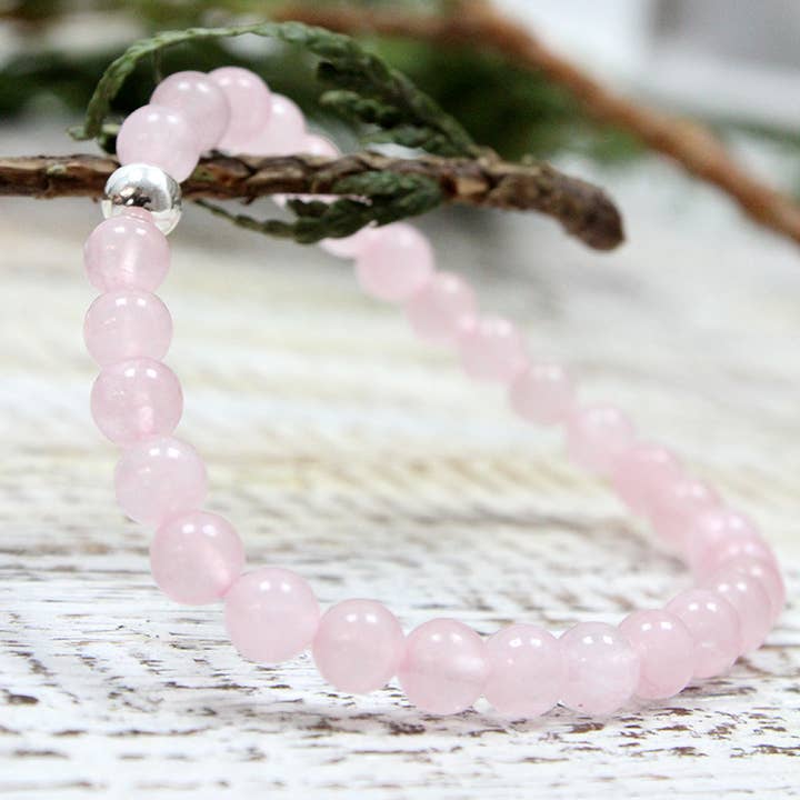 Ethike.eu - Wholesale Beaded Bracelet - 6mm rose quartz bracelet