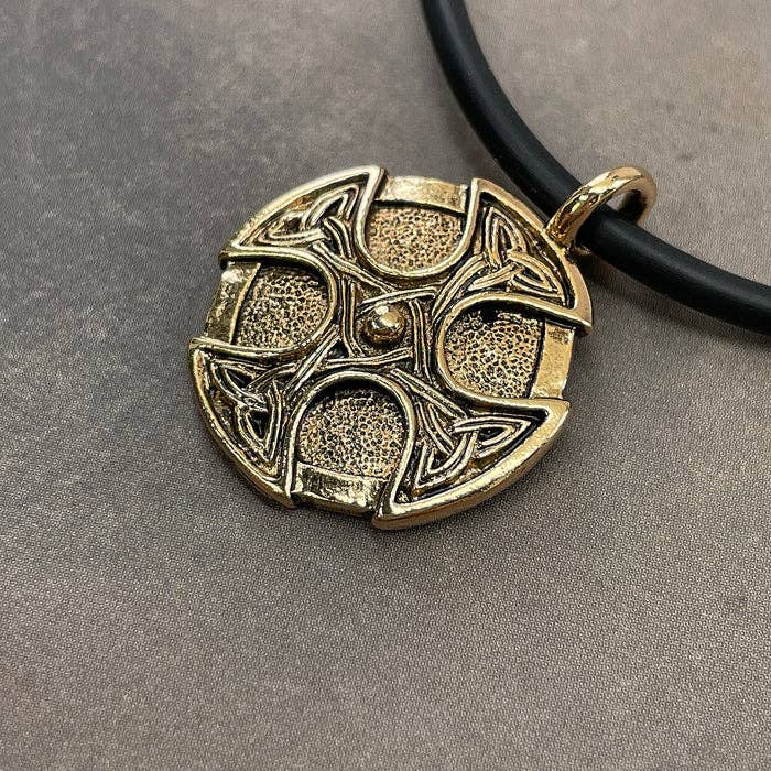 Forgiven Jewelry - Wholesale Pendant/Charm Necklace - Celtic Cross Trinity Gold Shield Pendant Necklace1
