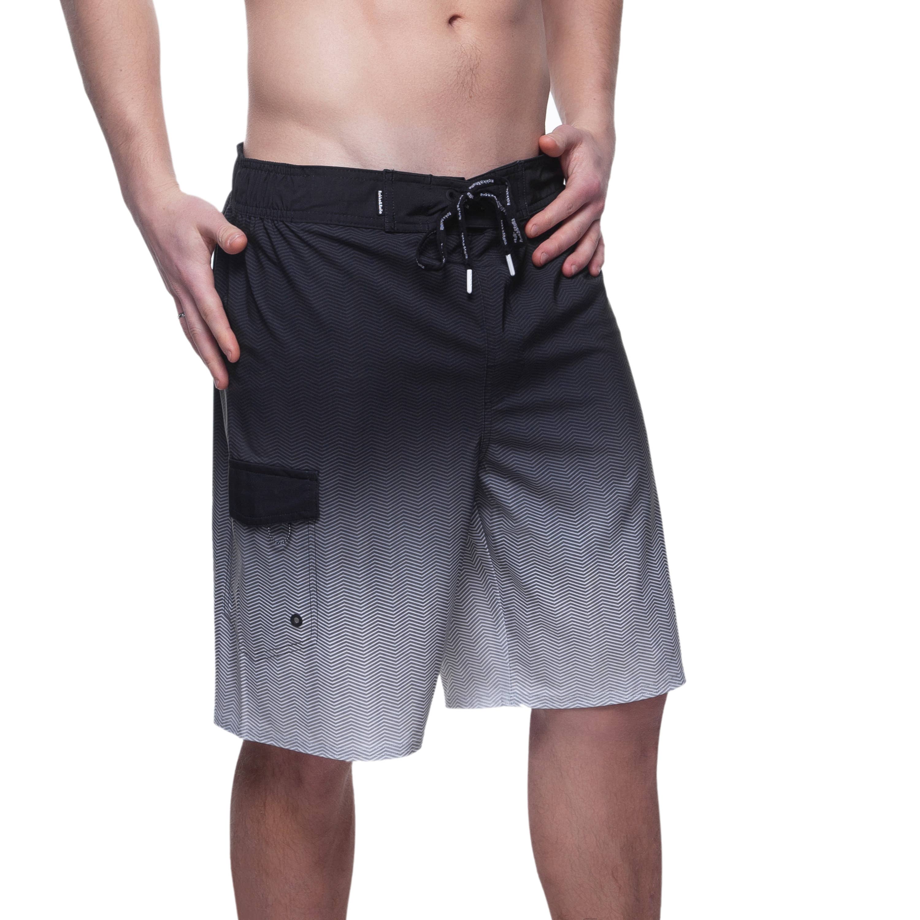 Rokka & Rolla - Wholesale Swim Shorts - Men's - Men's 9" Half Elastic Waist Board Swim Shorts Swimwear45