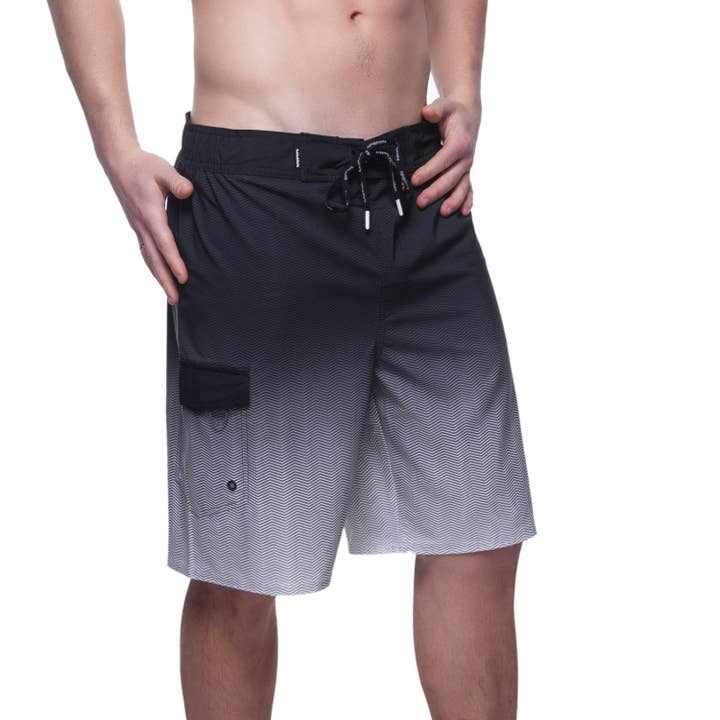 Rokka & Rolla - Wholesale Swim Shorts - Men's - Men's 9" Half Elastic Waist Board Swim Shorts Swimwear45