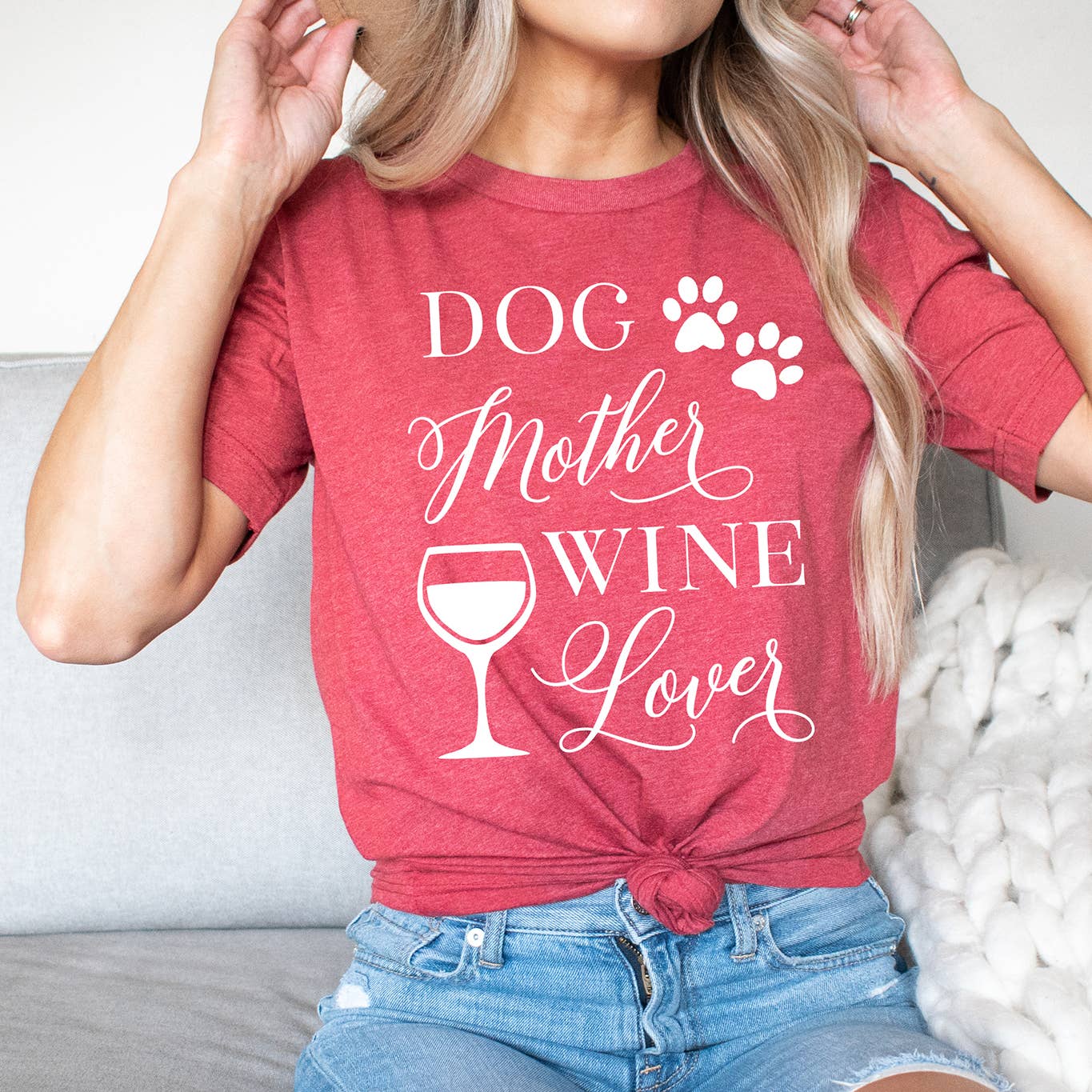 Zoe Creative Co - Wholesale Screen Printed T-Shirt - Women's - Dog Mother Wine Lover T-Shirt Pet Lover Dog Mom Tee Shirt10