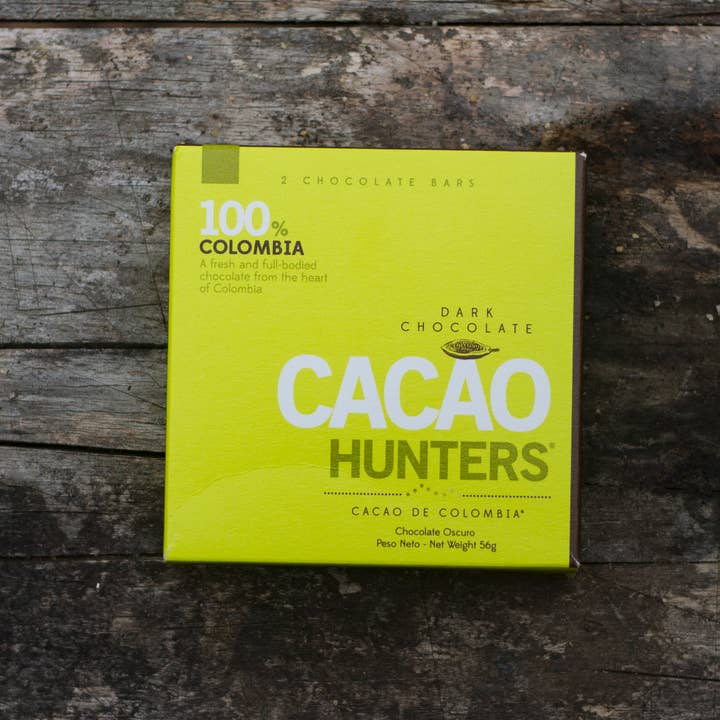 Bar & Cocoa Chocolate - Wholesale Chocolate Bar - Cacao Hunters Colombian Dark Chocolate Bar 100%