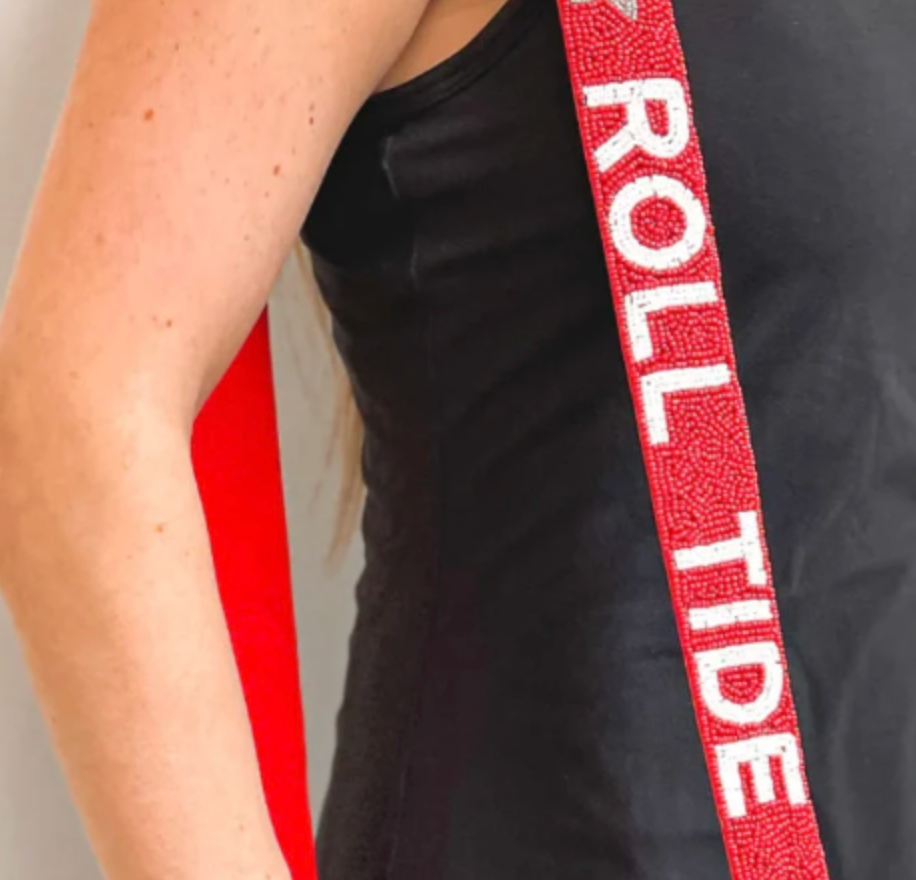 College Dayz Merch - Wholesale Bag Strap - Women's - Alabama Beaded Purse Strap | Roll Tide Beaded Purse Strap2