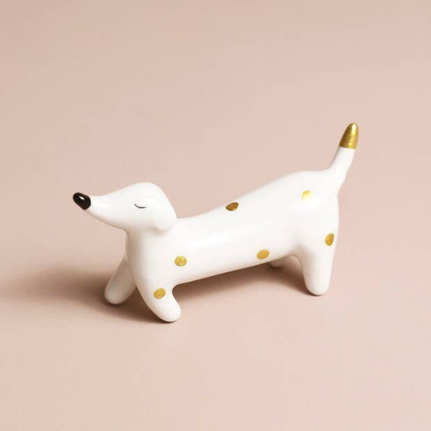Lisa Angel - Wholesale Jewelry Stand & Display - Ceramic Sausage Dog Ring Holder