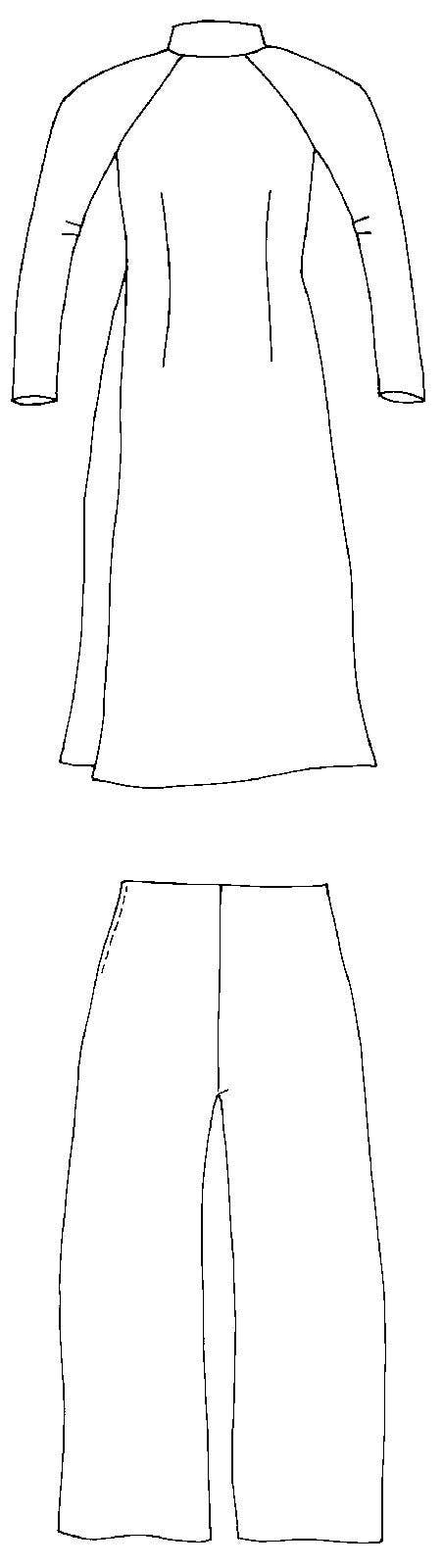 Folkwear - Vendita all'ingrosso Tunica - Donna - 139 Ao Dai vietnamita - Cartamodello di cucito8