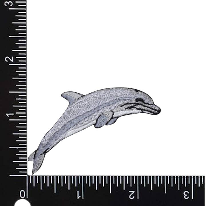 Wholesale Applique - Wholesale Patch - Single Dolphin - Realistic - Ocean Animal - Iron on Patch1