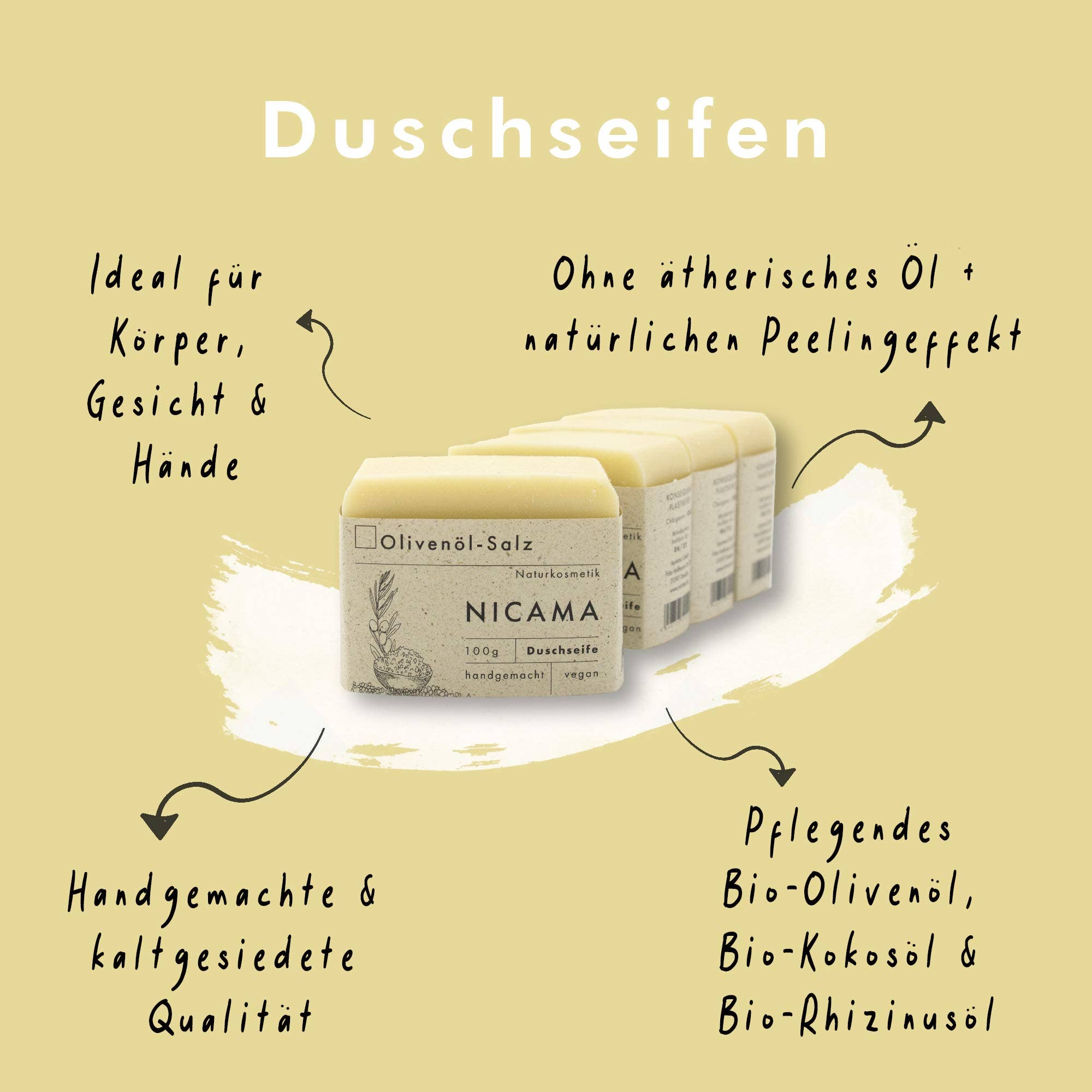 NICAMA - Vendita all'ingrosso Saponette - NICAMA - sapone da doccia all’olio di oliva e sale6