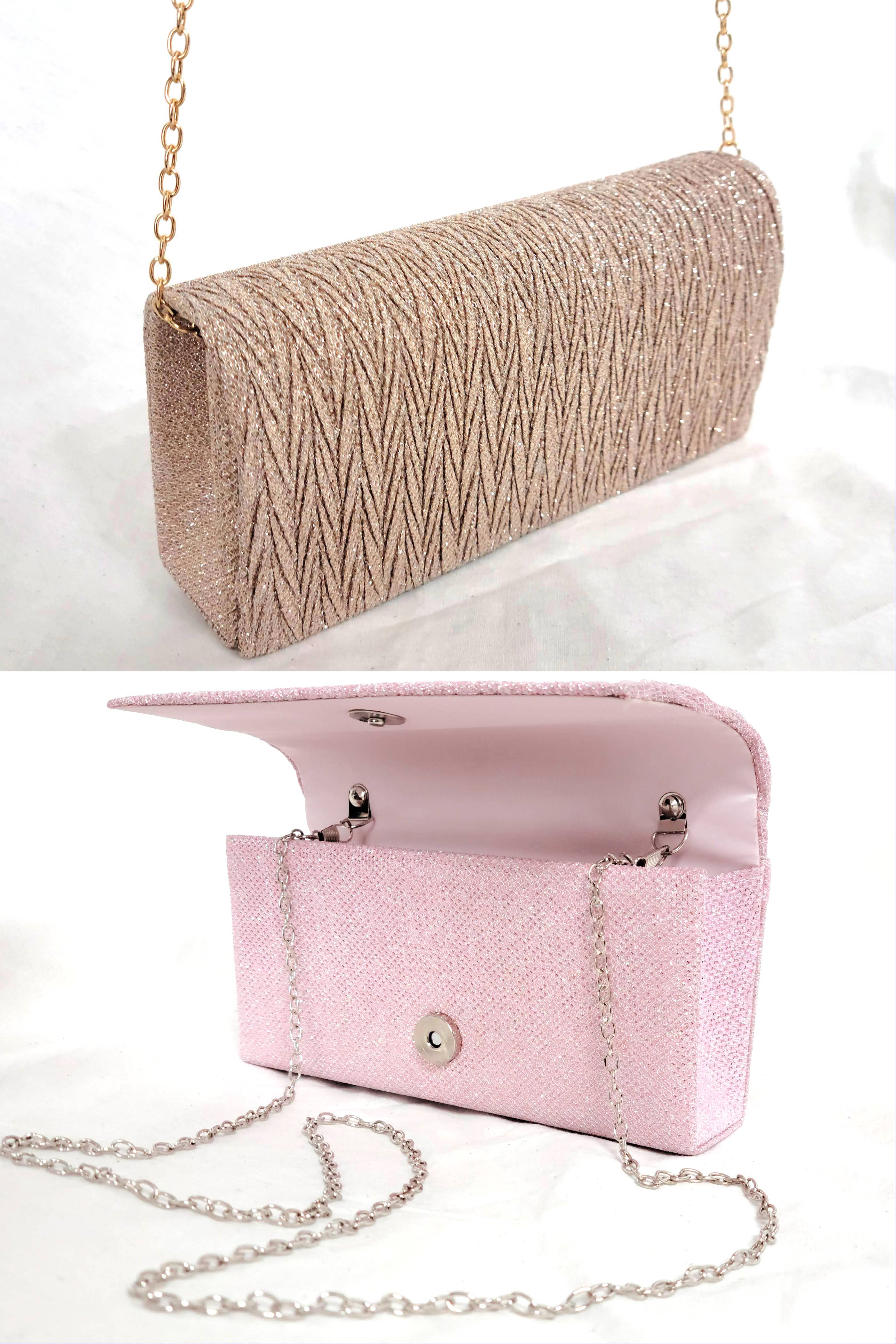 Chicas - Wholesale Clutch Bag - Women's - Sparkling evening bag with adjustable chain FB726844