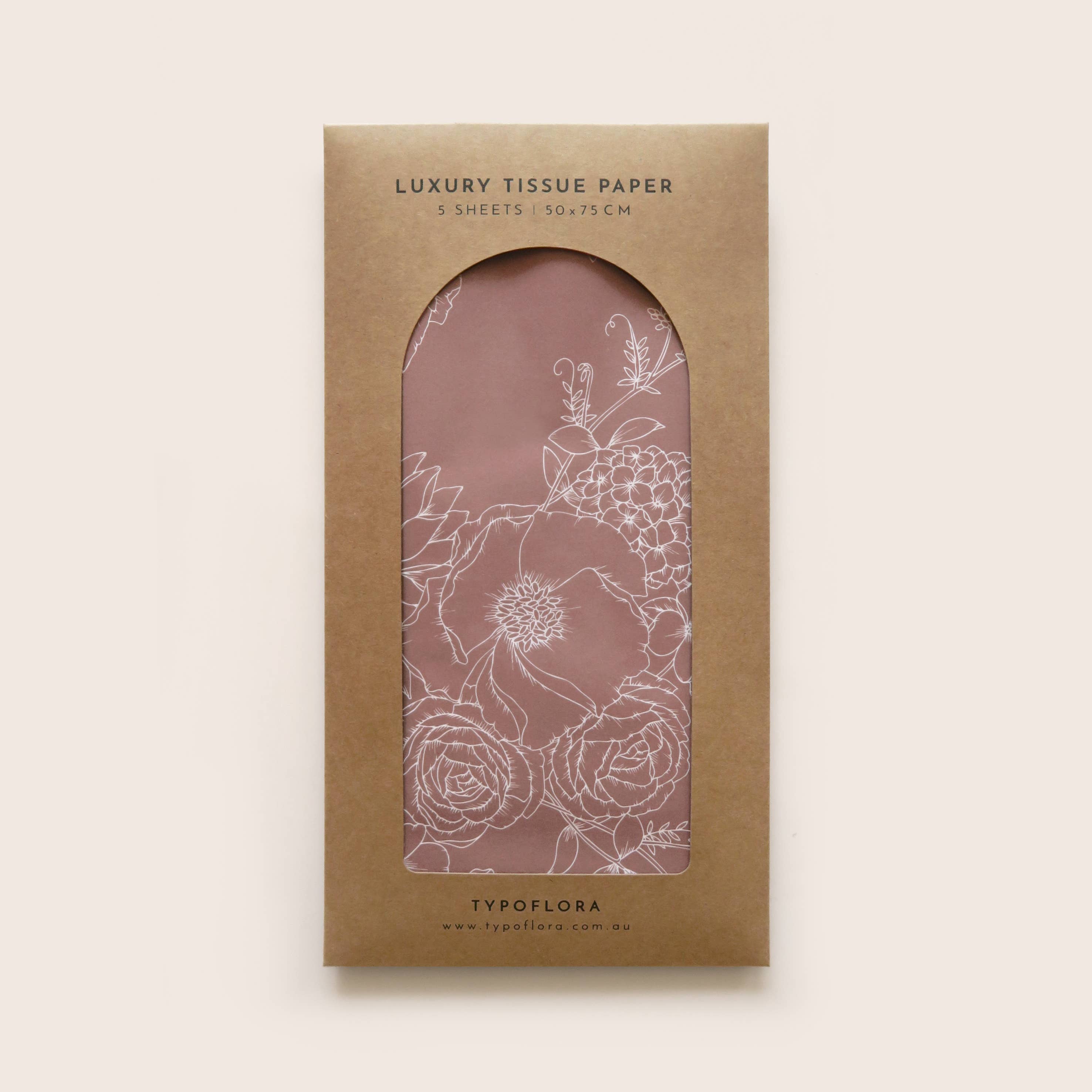 Typoflora - Wholesale Tissue paper - Tissue Paper - Peony in Dusty Mauve2
