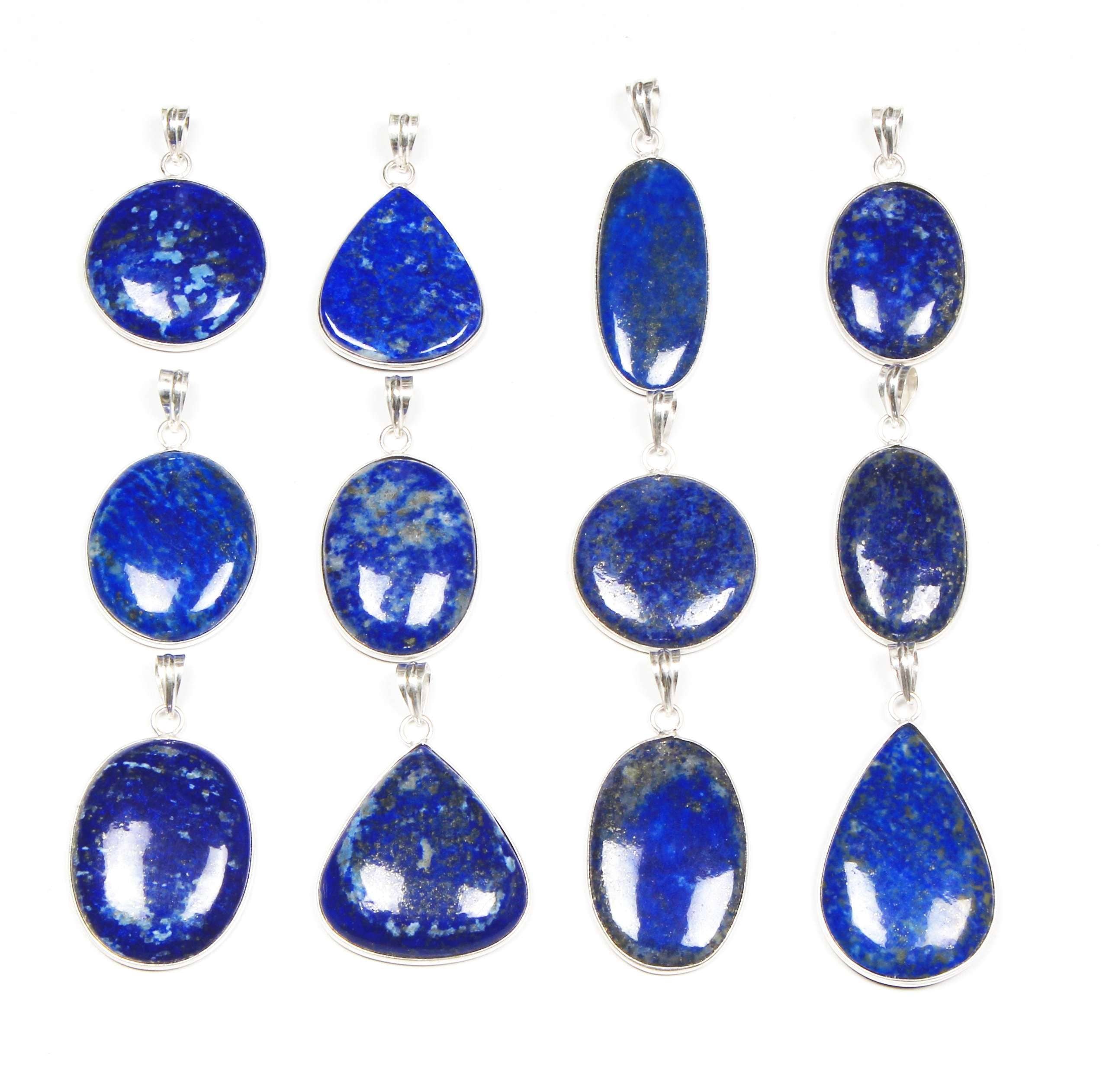 Handmade Jewels - Wholesale Individual Charm/Pendant - Lapis Lazuli Minimalist Pendants -  Handmade, Silver-Plated, Wholesale19