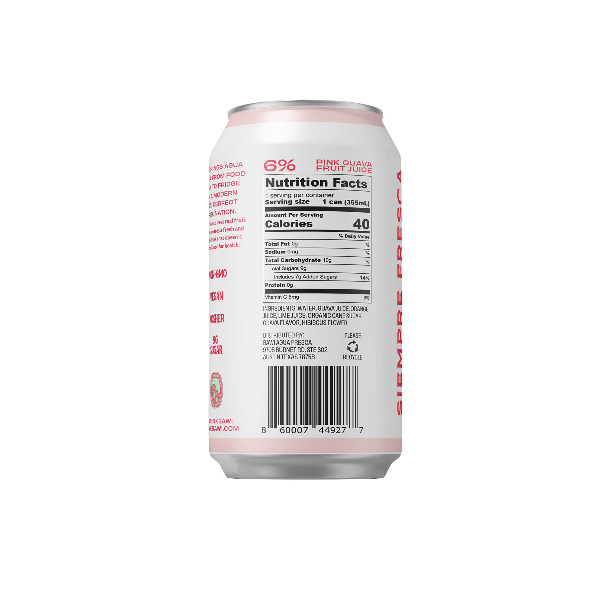 Bawi Agua Fresca - Wholesale Sparkling Water - La Guayaba Sparkling Agua Fresca - 12pk2